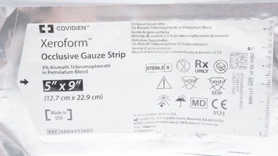 Covidien 8884433605 Xeroform Occlusive Gauze Strip 5inch x 9inch (x)